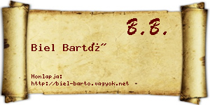 Biel Bartó névjegykártya